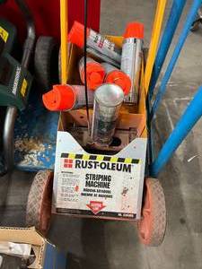 RUST OLEUM STRIPING MACHINE WITH PAINT