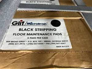 5 BOXES, GLIT MICROTRON BLACK FLOOR STRIPPING PADS