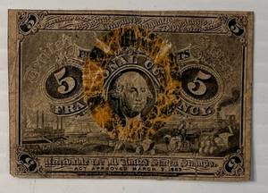 1863 5 Cents Fractional Note