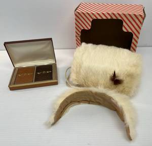 Group Of Misc. Vintage Items Including Playboy Vip Card Set Childrens Mink Hand Warmer And Hair Band