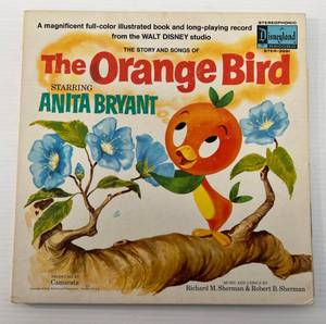 Vitage Disneyland Record The Orange Bird Staring Anita Bryant LP Record Book In Protective Sleeve