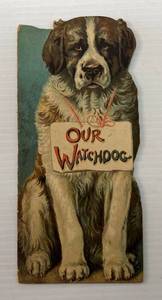 Copyright 1895 Raphael Tuck & Sons Our Watchdog Childrens Book In Protective Sleeve carded