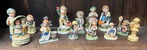 Shelf Full Of Misc. Antique Figurines