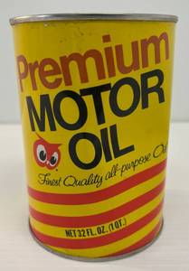 Vintage Red Owl Premium Motor Oil Can Sealed (Has Suction Dent)