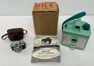 Vintage Savoy Camera With Box & Mini Crystar Brand Spy Camera (Has Broken Latch)
