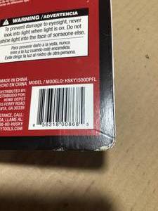 Husky 1500 Rechargeable Flashlight customer return review pictures
