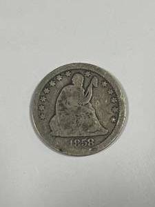 1858 Seated Liberty Quarter
