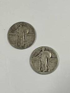 Lot of 2 Standing Liberty Quarters