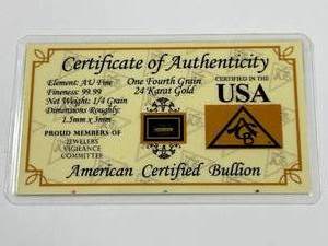 � Grain .999 24kt Gold Bar