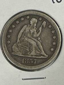 1857 Seated Liberty Silver Quarter