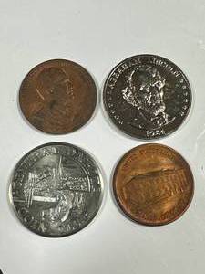 Lot of 4 Vintage Tokens