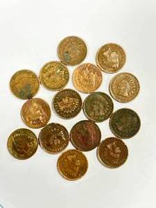 Lot of 15 Different Year Indian Head Pennies