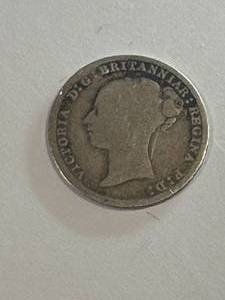 1887 Silver British 3 Pence Coin