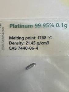 99.95 % Platinum .1 Gram Bar