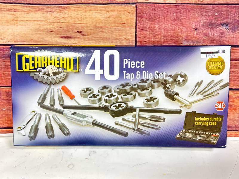 Brand New Gear Head 40 Piece Tap & Die Set