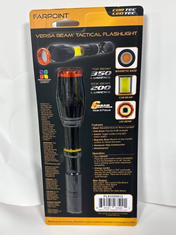 Brand New 6 Setting Versa Beam Tactical Flashlight