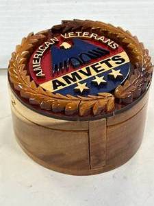 Amvets Wood Locking Box