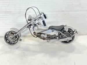 Metal Motorcycle Sculpture 7 Inches Long