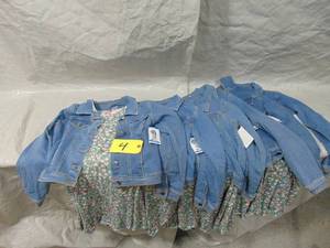 6 Pack Girls ZUNIE Girl DenimSage Skater Dress with Denim Jacket Size XL 1011