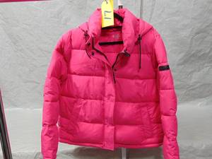 Calvin Klein Womens Modern Fit Water Resistant Hooded Puffer Jacket Large