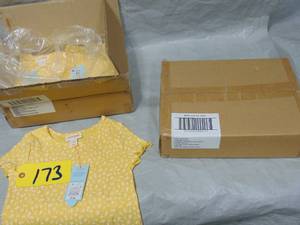 24 Pack Toddler Girl- 4T- Cat & Jack - Short Sleeve Shirt - Yellow wFlowers