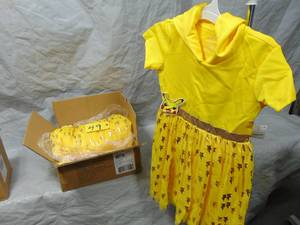 6 Pack Girls Pokmon Pikachu Cosplay Tutu Dress - Yellow-Size XL(1416)