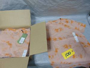 12 Pack Goodfellow & Co. Men  Orange Tie Dye Standard Fit Short Sleeve T-Shirt Size S