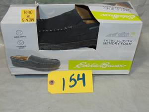 Eddie Bauer Mens West Haven Suede Memory Foam Slipper  Size M 9