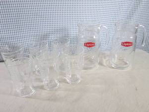 (F-3) 2 Glass Lipton Ice Tea Pitche...