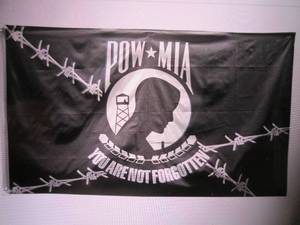 (EC1) 3 ft x 5 ft POW MIA Barb Wire...
