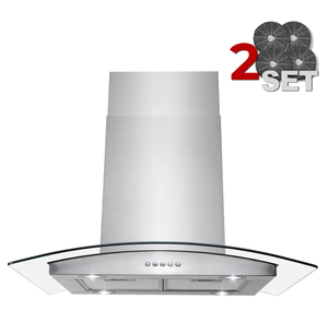 Golden Vantage 30 in. 343 CFM Convertible Island Mount Range Hood in Stainless Steel with Glass, Touch Control and 2 Set Carbon Filters (NEW, OPENED FOR PICTURES)