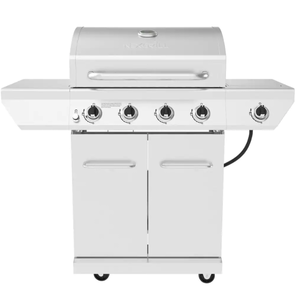 Nexgrill 4-Burner Propane Gas Grill in Stainless Steel with Side Burner (APPEARS TO BE IN NICE CONDITION, NOT ASSEMBLED)