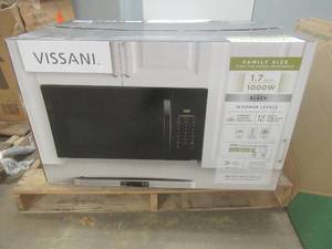 Vissani 1.7 cu. ft. 1000-Watt Over the Range Microwave in Black (NEW, OPENED FOR PHOTOS)