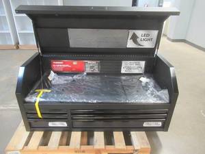 52 in. W x 21.5 in. D Heavy Duty 9 Drawer Top Tool Cabinet with LED Light in Matte Black (NICE CONDITION)