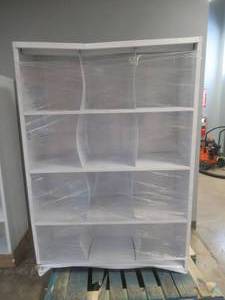Sandusky Steel 12-Cube Organizer in White (66 in. H x 46 in. W x 18 in. D) (DAMAGED ON BOTTOM AND TOP, SEE PHOTOS)