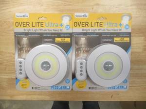2 PACK Sensor Brite Ultra Overhead Motion Activated LED Rechargeable Night Light (NEW)