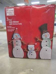 Home Accents Holiday 3-Piece Snowman Family (OPEN BOX)