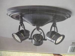 Hampton Bay 3-Light Antique Bronze Round-Base Pinhole Ceiling Fixture