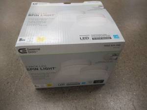 Commercial Electric Spin Light 5 in. White LED Flush Mount Ceiling Light 600 Lumens 4000K Bright White Closet Basement Utility (2 Pack)