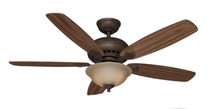 Hampton Bay Southwind 52 in. Indoor LED Venetian Bronze Ceiling Fan with 5 Reversible Blades, Light Kit, Downrod and Remote Control
