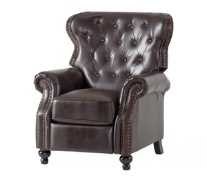 Noble House Walder Brown Tufted Recliner (OPEN BOX)