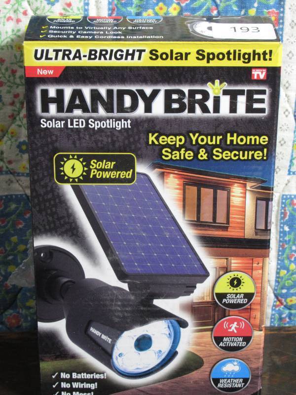 Handy Brite Solar LED Spotlight - Solar Powered Motion-Activated LED Security Light
