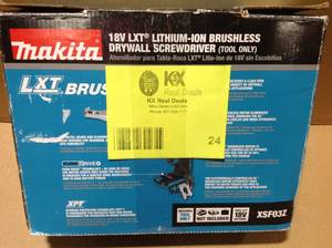 Makita 18V LXT Lithium-Ion Brushless Cordless Drywall Screwdriver with Push Drive Technology (Tool-Only), Customer return, Review all pictures