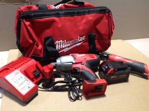 Milwaukee M18M12 1218V Lithium-Ion Cordless 38 in. Ratchet and 12 in. Impact Wrench with Friction Ring Combo Kit customer return review  pictures