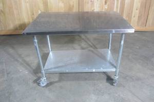 Stainless Steel Rolling Table - 48 x 30 x 36 on casters