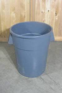 ADVANCED GATOR WASTE CONTAINER, ROUND, PLASTIC, 55 GAL, GRAY