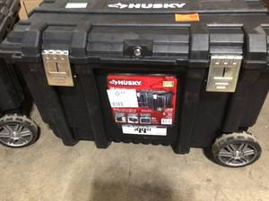 lot 10 image: Husky 37 in. Rolling Tool Box Utility Cart Black, Lot of 2, Customer return, review all pictures
