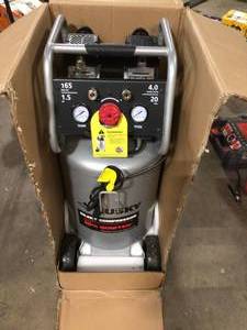 lot 12 image: Husky 20 Gal. Vertical Electric-Powered Silent Air Compressor, Open Box, Review all pictures