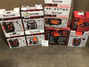 lot 13 image: Mix Lot of Vector Chargers Battery Starters, Customer returns, Review all pictures