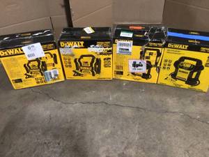 lot 17 image: DEWALT 1400 Peak Amp Portable Car Jump Starter with Digital Compressor, Lot of 4, Customer returns, Review all pictures